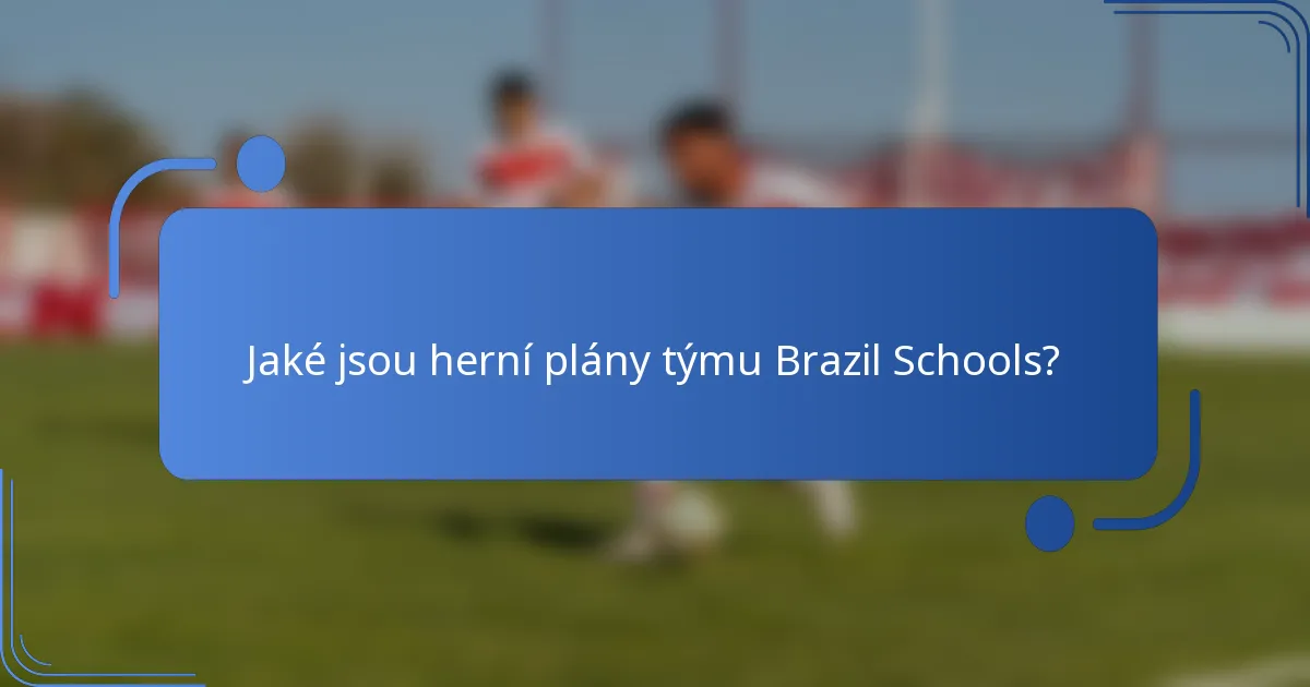 Jaké jsou herní plány týmu Brazil Schools?